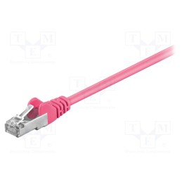1 pcs x Goobay - 95208 - Patch cord, SF/UTP, 5e, stranded, CCA, PVC, pink, 0.25m, 26AWG
