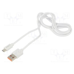 1 pcs x SAVIO - SAVKABELCL-127 - Cable, USB 2.0, USB A plug,USB B micro plug, 1m, white, 480Mbps