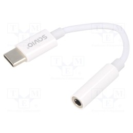 1 pcs x SAVIO - SAVAK-51 - Cable, USB 3.1, Jack 3.5mm socket,USB C plug, 0.11m, white
