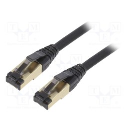 1 pcs x GEMBIRD - PP8-LSZHCU-BK-1M - Patch cord, S/FTP, Cat 8, stranded, Cu, LSZH, black, 1m, 27AWG
