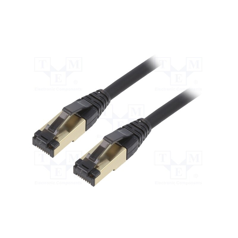 1 pcs x GEMBIRD - PP8-LSZHCU-BK-1M - Patch cord, S/FTP, Cat 8, stranded, Cu, LSZH, black, 1m, 27AWG