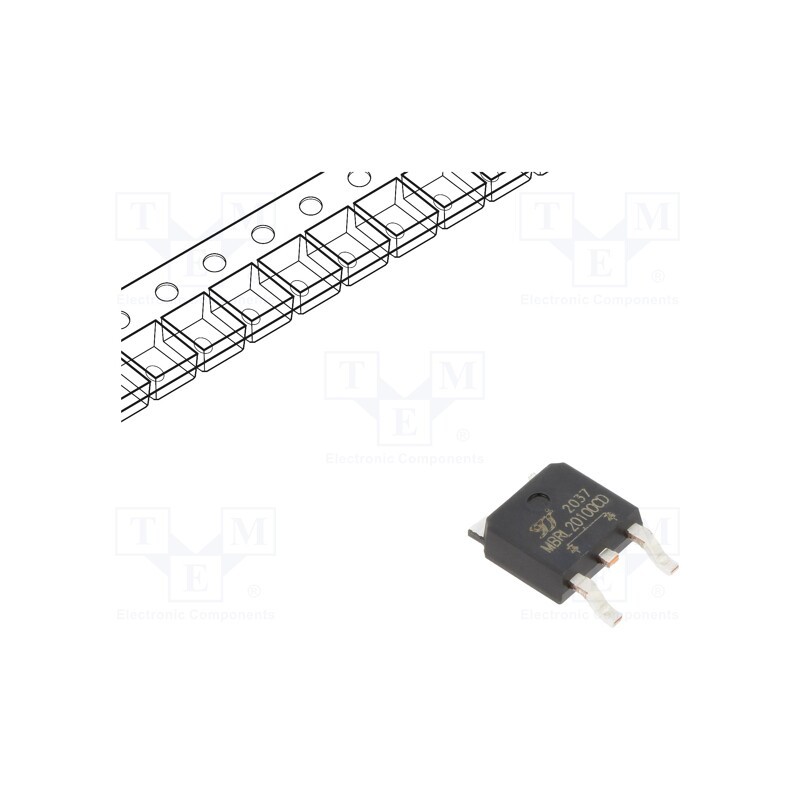 3 pcs x YANGJIE TECHNOLOGY - MBRL20100CD - Diode: Schottky rectifying, SMD, 100V, 10Ax2, TO252,