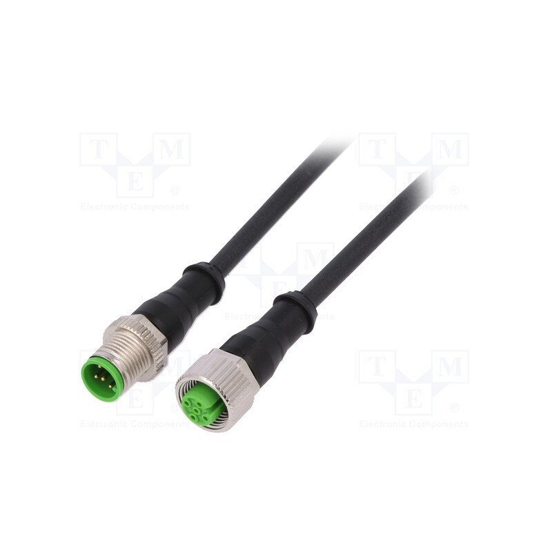1 pcs x MURR ELEKTRONIK - 7000-40041-6350030 - Connection lead, M12, PIN: 5, 0.3m, plug, 30VAC, 4A, -30÷80°C, PUR