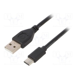 1 pcs x GEMBIRD - CCP-USB2-AMCM-10 - Cable, USB 2.0, USB A plug,USB C plug, gold-plated, 3m, black, PVC