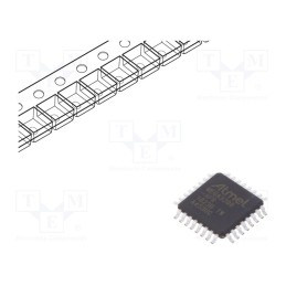 1 pcs x MICROCHIP TECHNOLOGY - ATMEGA3208-AFR - IC: AVR microcontroller, TQFP32, Interface: I2C,SPI,UART x3