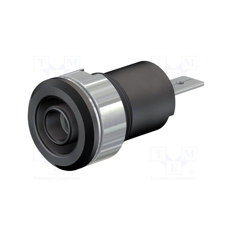 1 pcs x STu00c4UBLI - 23.3070-21 - Socket, 4mm banana, 24A, 1kV, Cutout: Ø12.2mm, black, nickel plated