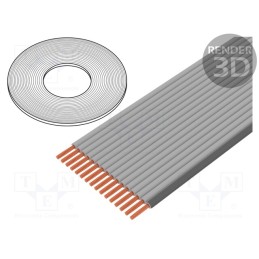 1 rol x 3M - 3754-40 (100FT) - Wire: ribbon, 0.635mm, stranded, Cu, unshielded, grey, 30.5m