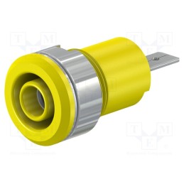 1 pcs x STu00c4UBLI - 23.3070-24 - Socket, 4mm banana, 24A, 1kV, Cutout: Ø12.2mm, yellow, insulated