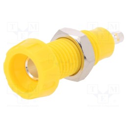 1 pcs x DELTRON - 551-0700 - Socket, 4mm banana, 10A, 50VDC, 28.5mm, yellow, nickel plated, 10mΩ