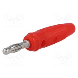 1 pcs x SCI - R8-25A-RED - Plug, 4mm banana, 10A, 60VDC, red, Max.wire diam: 4mm, on cable