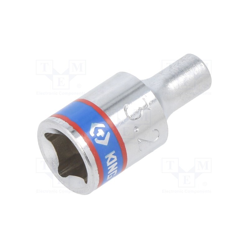 1 pcs x KING TONY - 233532M - Socket, 6-angles,socket spanner, HEX 3,2mm, 1/4', 24mm, short