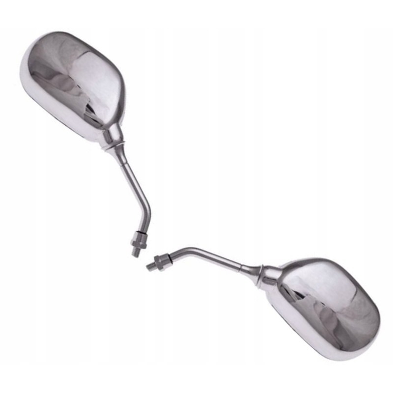 Mirrors, chrome, plastic, 8mm, motorcycle, scooter, quad