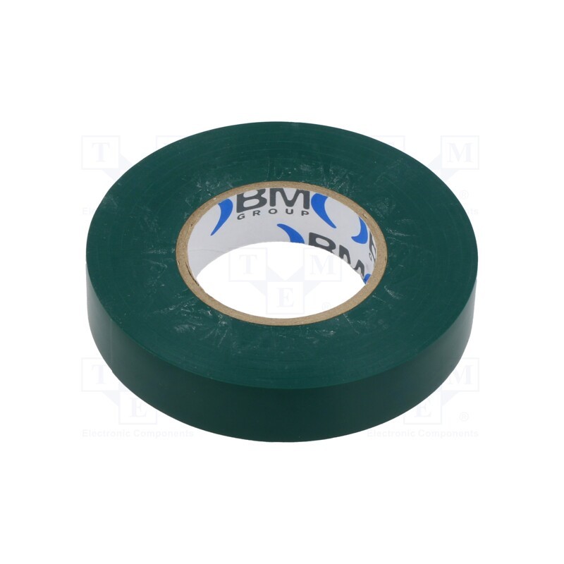 1 rol x BM GROUP - BMESB1525VE - Tape: electrical insulating, W: 15mm, L: 25m, Thk: 0.15mm, green