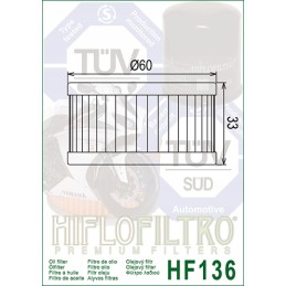 Oil filter hf136 suzuki tu250 98 00 tu250 09 18