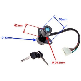 Ignition switch long body 3 position lights quad atv
