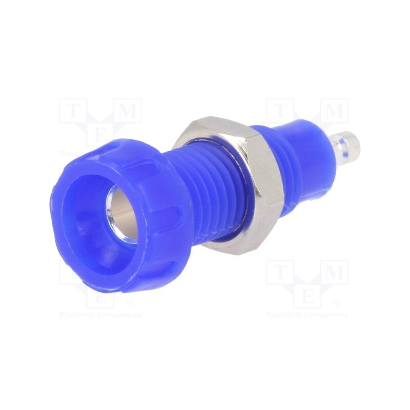 1 pcs x DELTRON - 551-0200 - Socket, 4mm banana, 10A, 50VDC, 28.5mm, blue, nickel plated, 10mΩ