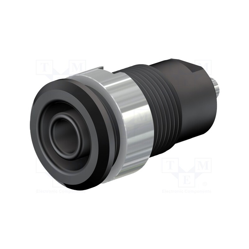 1 pcs x STu00c4UBLI - 49.7049-21 - Socket, 4mm banana, 24A, 1kV, Cutout: Ø12.2mm, black, nickel plated