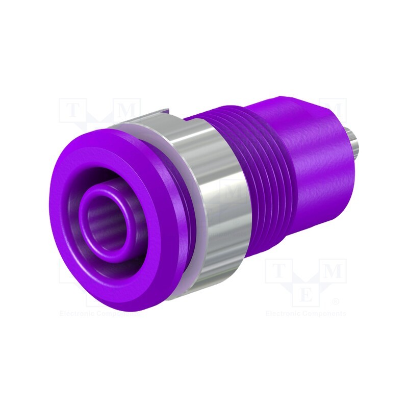 1 pcs x STu00c4UBLI - 49.7049-26 - Socket, 4mm banana, 24A, 1kV, Cutout: Ø12.2mm, violet, insulated