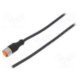 1 pcs x LUTRONIC - 1200 04 301 2M - Connection lead, M12, PIN: 4, straight, 2m, plug, 250VAC, 4A, IP67