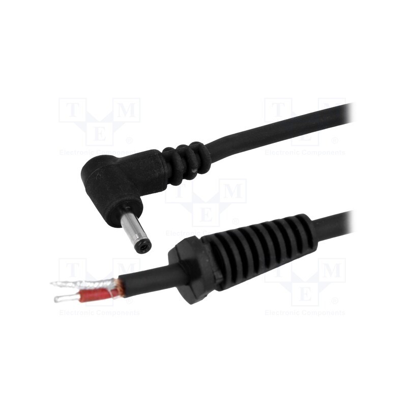 1 pcs x BQ CABLE - DC.CAB.0611.0150 - Cable, 2x1mm2, wires,DC 1,3/3,5 plug, angled, black, 1.5m