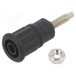 1 pcs x STu00c4UBLI - 49.7092-21 - Socket, 4mm banana, 32A, 1kV, black, nickel plated, on panel