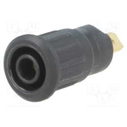 1 pcs x STu00c4UBLI - 23.3120-21 - Socket, 4mm banana, 24A, 1kV, black, gold-plated, on panel, 12.2mm