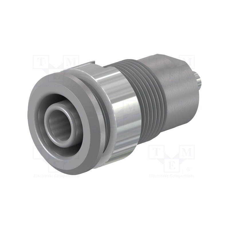1 pcs x STu00c4UBLI - 49.7049-28 - Socket, 4mm banana, 24A, 1kV, Cutout: Ø12.2mm, grey, nickel plated