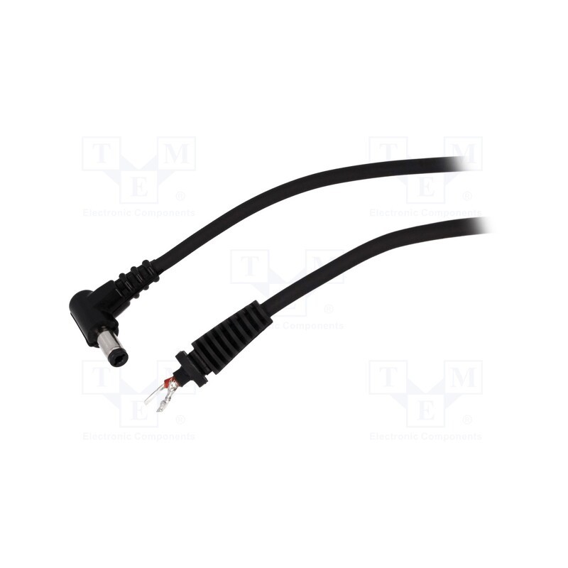 1 pcs x BQ CABLE - DC.CAB.2211.0150 - Cable, 2x1mm2, wires,DC 5,5/2,1 plug, angled, black, 1.5m
