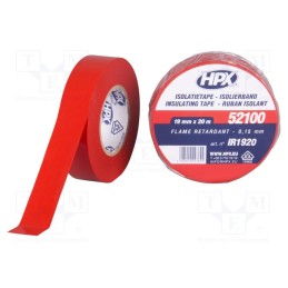 5 rol x HPX - IR1920 - Tape: electrical insulating, W: 19mm, L: 20m, Thk: 0.15mm, red, 125%