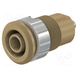 1 pcs x STu00c4UBLI - 49.7049-27 - Socket, 4mm banana, 24A, 1kV, Cutout: Ø12.2mm, brown, nickel plated