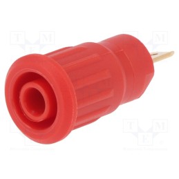 1 pcs x STu00c4UBLI - 23.3120-22 - Socket, 4mm banana, 24A, 1kV, red, gold-plated, on panel, insulated