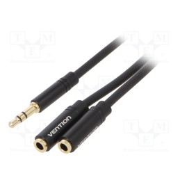 1 pcs x VENTION - BBWBY - Cable, Jack 3.5mm socket x2,Jack 3.5mm plug, black