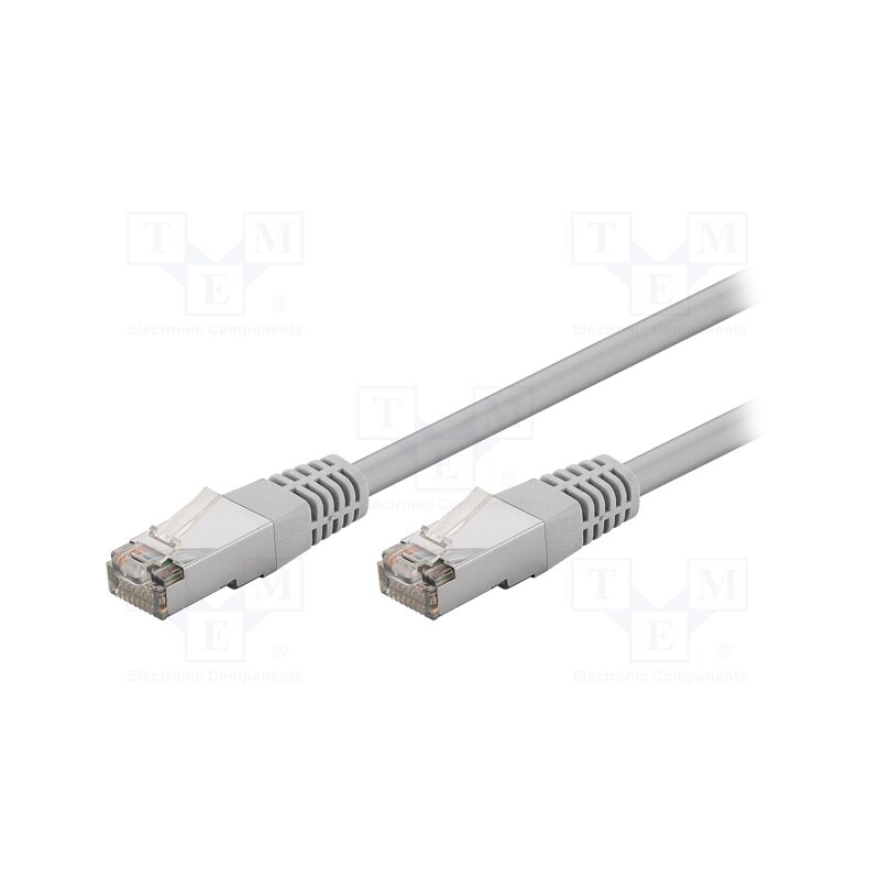 1 pcs x Goobay - 73078 - Patch cord, F/UTP, 5e, stranded, CCA, PVC, grey, 2m, 26AWG, shielded