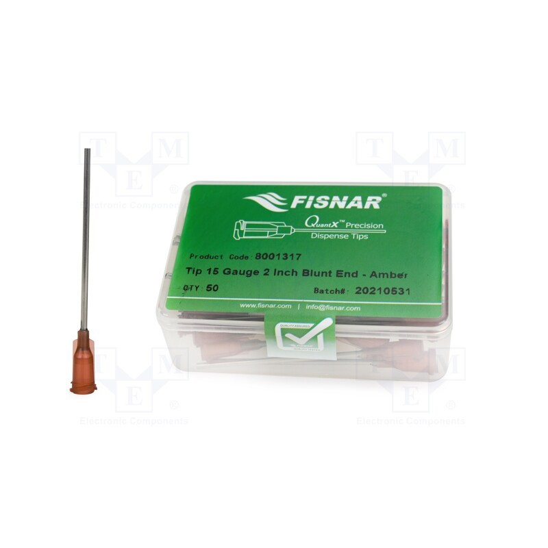 10 pcs x FISNAR - 8001317 - Needle: steel, 2', Size: 15, straight, 1.37mm, Mounting: Luer Lock