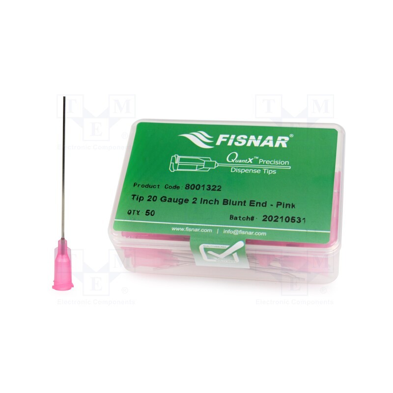 10 pcs x FISNAR - 8001322 - Needle: steel, 2', Size: 20, straight, 0.58mm, Mounting: Luer Lock