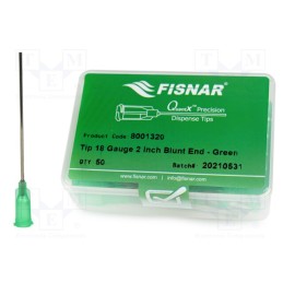10 pcs x FISNAR - 8001320 - Needle: steel, 2', Size: 18, straight, 0.84mm, Mounting: Luer Lock