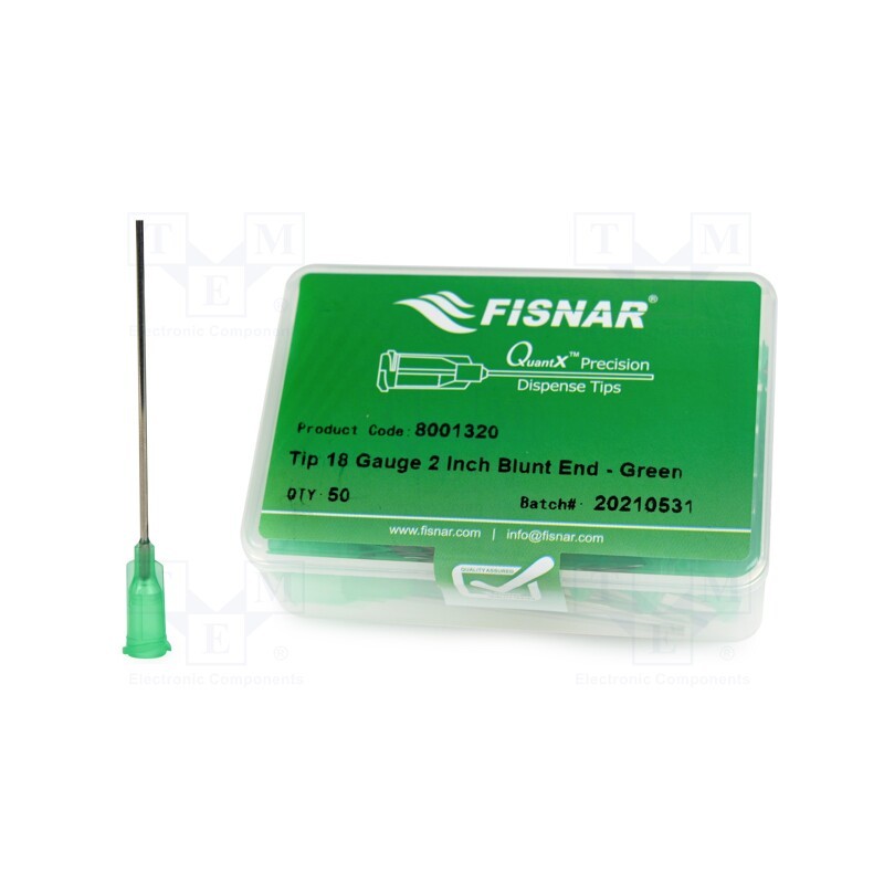 10 pcs x FISNAR - 8001320 - Needle: steel, 2', Size: 18, straight, 0.84mm, Mounting: Luer Lock