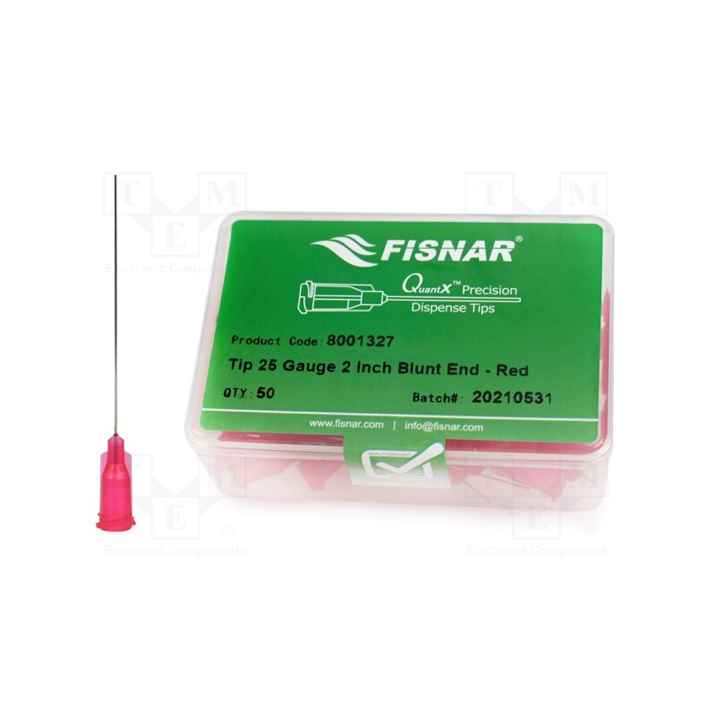 10 pcs x FISNAR - 8001327 - Needle: steel, 2', Size: 25, straight, 250um, Mounting: Luer Lock