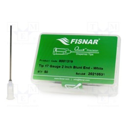 10 pcs x FISNAR - 8001319 - Needle: steel, 2', Size: 17, straight, 1.04mm, Mounting: Luer Lock