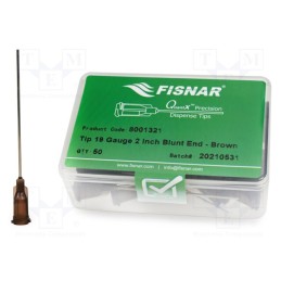 10 pcs x FISNAR - 8001321 - Needle: steel, 2', Size: 19, straight, 700um, Mounting: Luer Lock