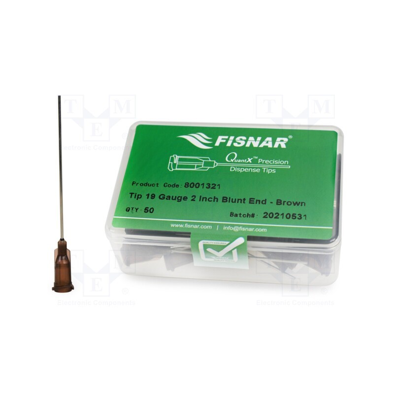 10 pcs x FISNAR - 8001321 - Needle: steel, 2', Size: 19, straight, 700um, Mounting: Luer Lock
