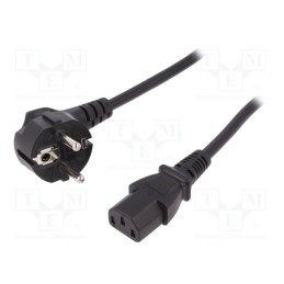 1 pcs x DIGITUS - AK-440100-018-S - Cable, CEE 7/7 (E/F) plug angled,IEC C13 female, 1.8m, black