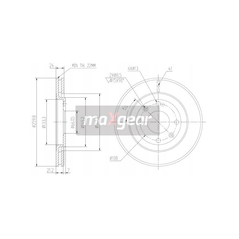 Maxgear 19 1003 brake discs