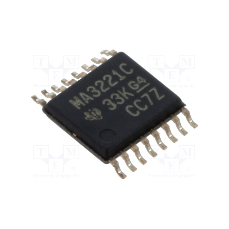 1 pcs x TEXAS INSTRUMENTS - MAX3221CPWR - IC: interface, transceiver, RS232, 250kbps, TSSOP16, 3÷5.5VDC