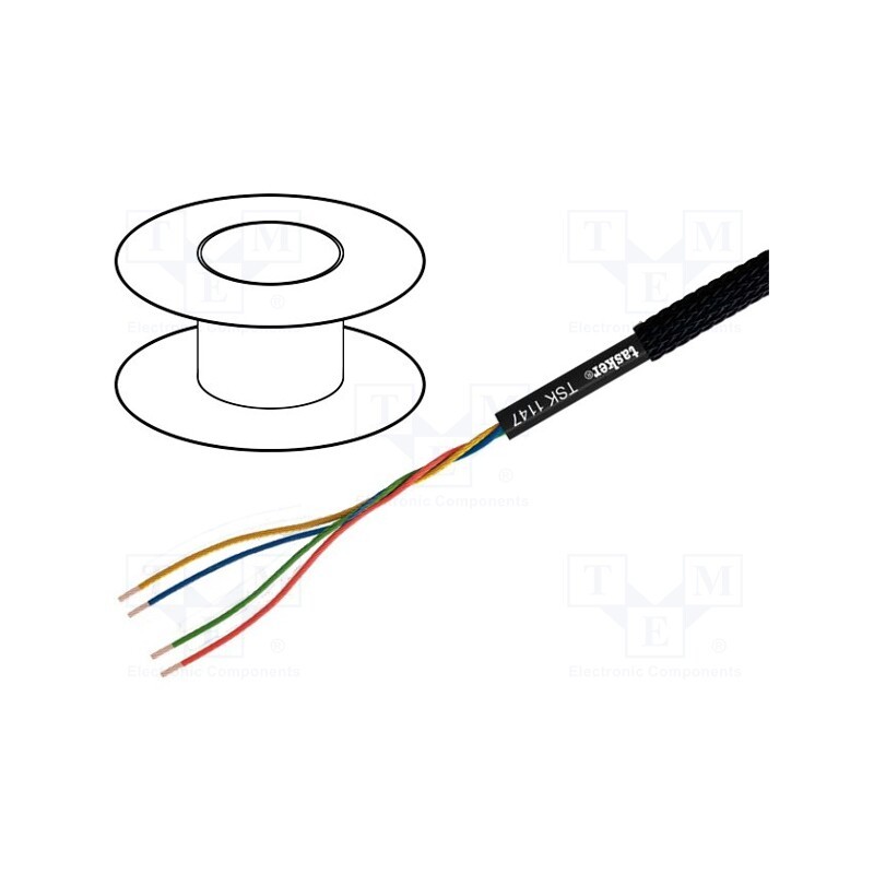 1 m x TASKER - TSK1147 - Wire: headset, stranded, OFC, Shielding: unshielded, black