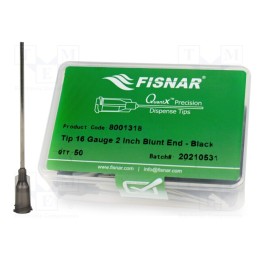 10 pcs x FISNAR - 8001318 - Needle: steel, 2', Size: 16, straight, 1.2mm, Mounting: Luer Lock