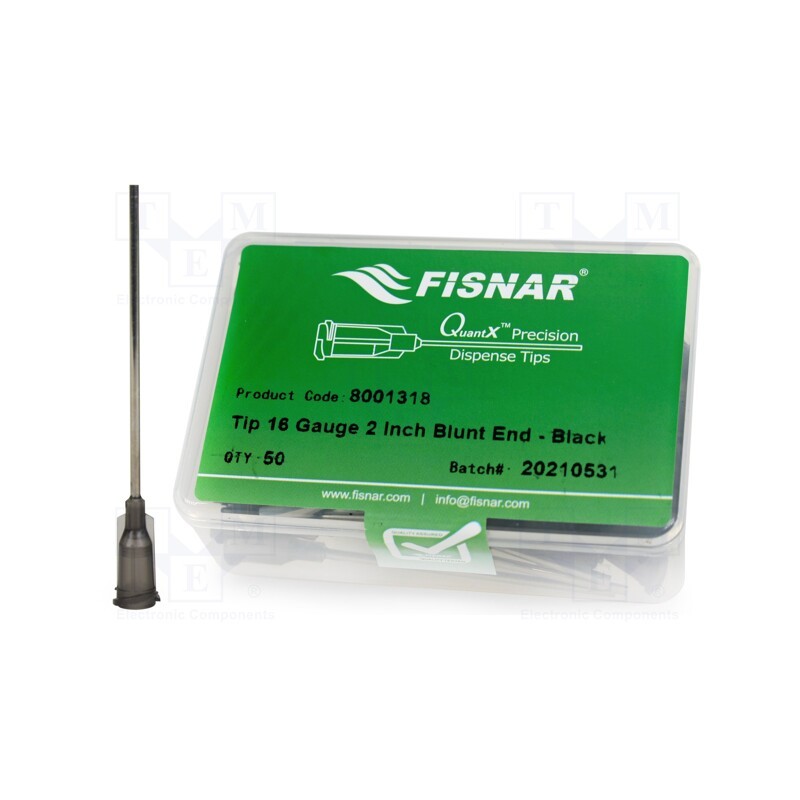 10 pcs x FISNAR - 8001318 - Needle: steel, 2', Size: 16, straight, 1.2mm, Mounting: Luer Lock