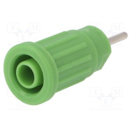 1 pcs x SCHu00dcTZINGER - SEPB 6449 NI / GN - Socket, 4mm banana, 24A, 1kV, green, nickel plated, 36.5mm, 5mΩ