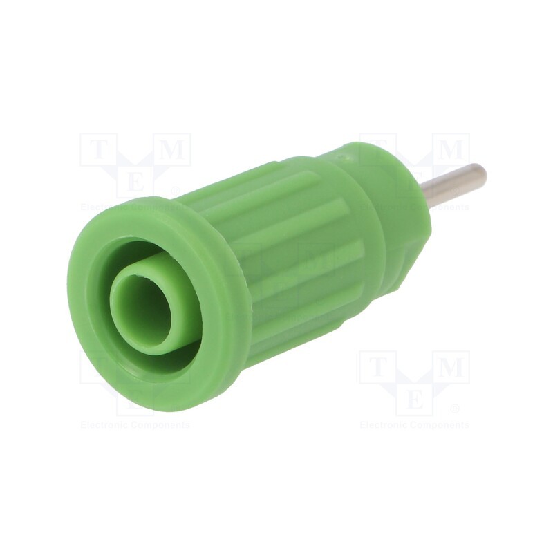 1 pcs x SCHu00dcTZINGER - SEPB 6449 NI / GN - Socket, 4mm banana, 24A, 1kV, green, nickel plated, 36.5mm, 5mΩ