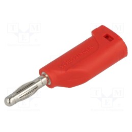 1 pcs x SCHu00dcTZINGER - FK 15 L NI / RT - Plug, 4mm banana, 16A, 33VAC, 70VDC, red, Max.wire diam: 4mm